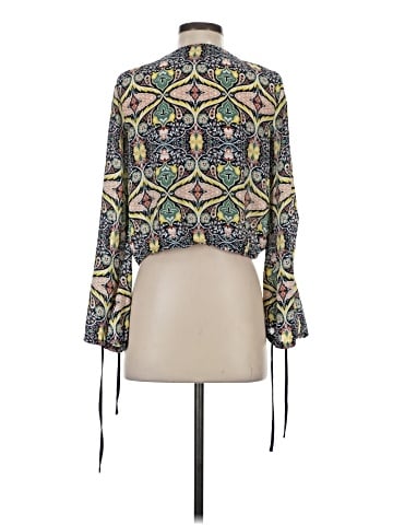Aqua Long Sleeve Blouse (view 2)
