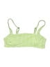 Xhilaration 100% Polyester Checkered-gingham Green Swimsuit Top Size 12 - photo 1