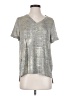 Akemi + Kin Metallic Silver Short Sleeve Top Size S - photo 1