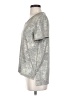 Akemi + Kin Metallic Silver Short Sleeve Top Size S - photo 5