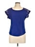 E&M Collection 100% Polyester Blue Short Sleeve Top Size L - photo 1