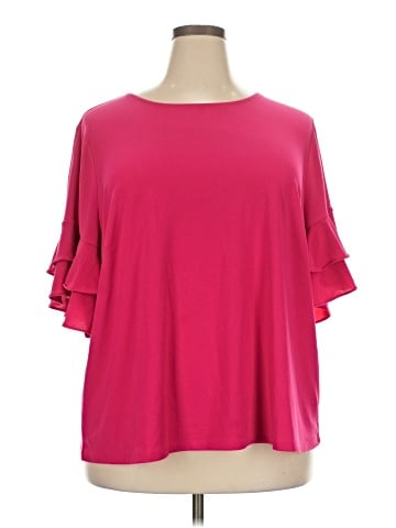 INC International Concepts Short Sleeve Blouse (view 1)