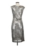 Connected Apparel Metallic Silver Cocktail Dress Size 4 - photo 2