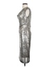 Connected Apparel Metallic Silver Cocktail Dress Size 4 - photo 5