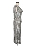 Connected Apparel Metallic Silver Cocktail Dress Size 4 - photo 4