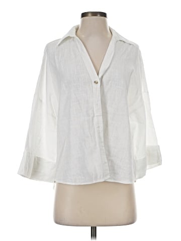 Zara 3/4 Sleeve Button-Down Shirt (view 1)