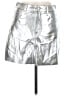 Express 100% Polyester Metallic Silver Faux Leather Skirt Size 6 - photo 1