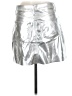 Express 100% Polyester Metallic Silver Faux Leather Skirt Size 6 - photo 2