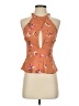 Express 100% Polyester Orange Sleeveless Blouse Size XS - photo 1