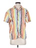Target Stripes Orange Short Sleeve Button-Down Shirt Size S - photo 1