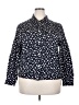 Koret Polka Dots Blue Long Sleeve Button-Down Shirt Size 20w - photo 1
