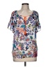 Milly Blue Short Sleeve Blouse Size M - photo 1