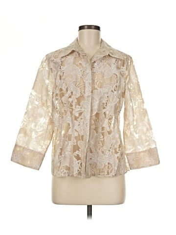 Draper's & Damon's 3/4 Sleeve Button-Down Shirt (view 1)