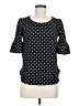Green Envelope Polka Dots Black 3/4 Sleeve Top Size M - photo 1