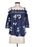 Iz Byer 100% Polyester Blue 3/4 Sleeve Blouse Size XS - photo 2