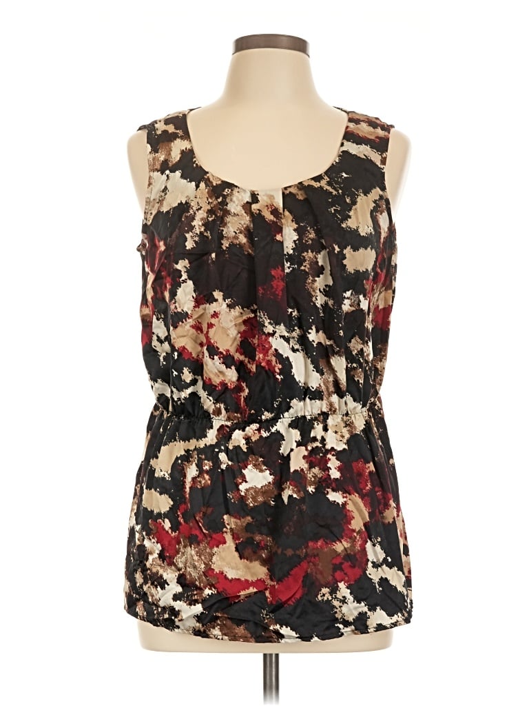 Pre-owned Christopher & Banks Sleeveless Blouse In Brown