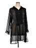 CZ Cover-Ups 100% Polyester Black 3/4 Sleeve Blouse Size 1X - photo 1