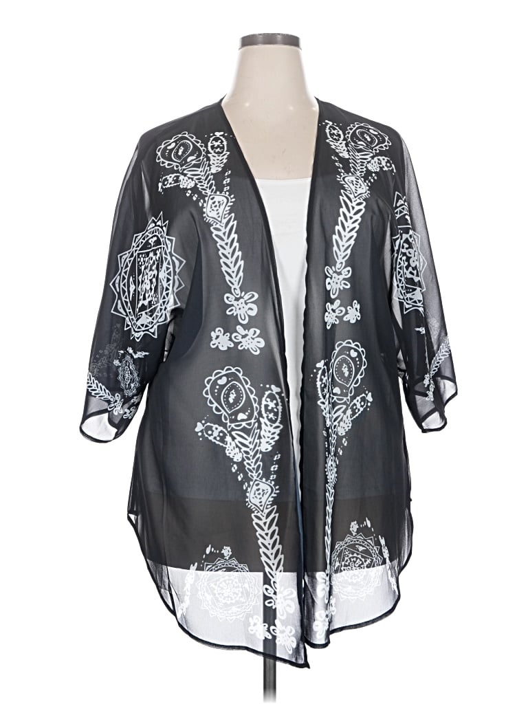Pre-owned Unbranded Kimono In Black