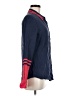 Equipment 100% Silk Color Block Blue Long Sleeve Silk Top Size M - photo 4