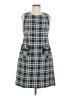 Andrew Marc 100% Polyester Plaid Black Casual Dress Size 8 - photo 1