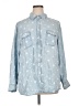 Lane Bryant 100% Lyocell Stars Blue Long Sleeve Button-Down Shirt Size 14 - 16 Plus - photo 1