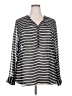 a.n.a. A New Approach 100% Polyester Stripes Gray Long Sleeve Blouse Size 2X - photo 1