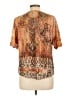 DressBarn 100% Polyester Orange Short Sleeve Blouse Size L (petite) - photo 2