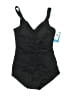 Azul 100% Polyester Solid Black One Piece Swimsuit Size 16 - photo 1