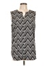 Talbots 100% Polyester Chevron-herringbone Black Sleeveless Blouse Size L - photo 1