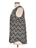 Talbots 100% Polyester Chevron-herringbone Black Sleeveless Blouse Size L - photo 5