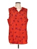 CAbi 100% Polyester Red Sleeveless Blouse Size L - photo 1