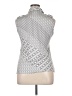 BCBGMAXAZRIA Polka Dots Silver Sleeveless Button-Down Shirt Size XL - photo 2