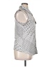 BCBGMAXAZRIA Polka Dots Silver Sleeveless Button-Down Shirt Size XL - photo 4