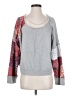 Free People 100% Cotton Paisley Gray Sweatshirt Size XS - photo 1