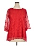 Brittany Black 100% Polyester Red 3/4 Sleeve Blouse Size XL - photo 1