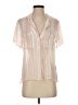 Bella Dahl 100% Rayon Stripes Ivory Short Sleeve Blouse Size S - photo 1
