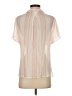 Bella Dahl 100% Rayon Stripes Ivory Short Sleeve Blouse Size S - photo 2