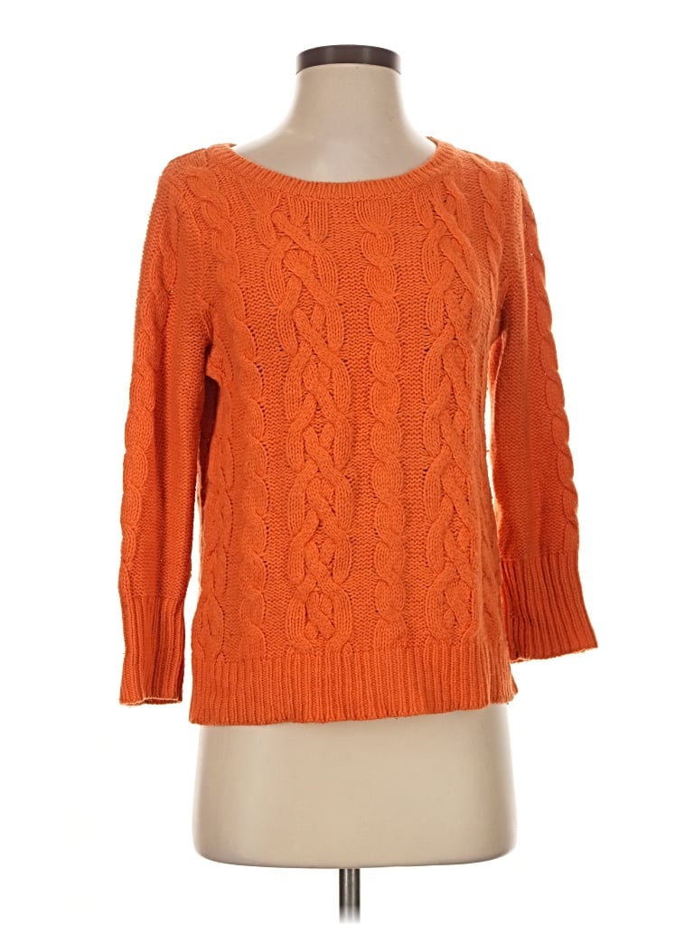 Pre-owned Ann Taylor Loft Pullover Sweater In Orange