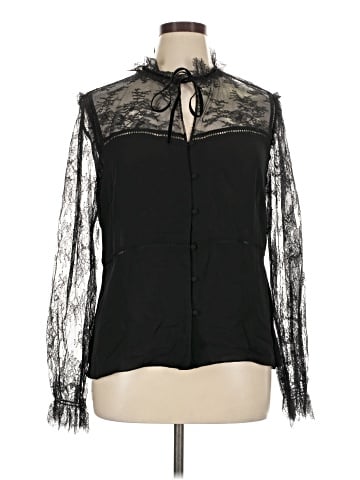 Elie Tahari Long Sleeve Silk Top (view 1)