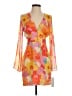 Never Fully Dressed 100% Polyester Print Orange Cocktail Dress Size 4 - photo 1