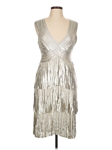 Herve Leger Foil Fringed Midi Dress (view 1)