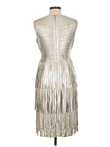 Herve Leger Foil Fringed Midi Dress (view 2)