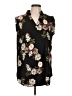 Amaryllis 100% Polyester Floral Black Short Sleeve Blouse Size L - photo 1