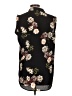 Amaryllis 100% Polyester Floral Black Short Sleeve Blouse Size L - photo 2