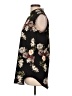 Amaryllis 100% Polyester Floral Black Short Sleeve Blouse Size L - photo 5