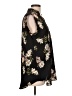 Amaryllis 100% Polyester Floral Black Short Sleeve Blouse Size L - photo 4