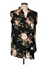 Amaryllis 100% Polyester Black Short Sleeve Blouse Size L - photo 1