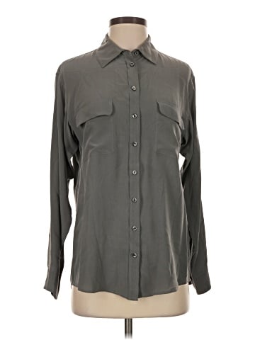 Equipment Long Sleeve Silk Top (view 1)