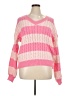 Unbranded 100% Polyester Stripes Pink Pullover Sweater Size L - photo 1