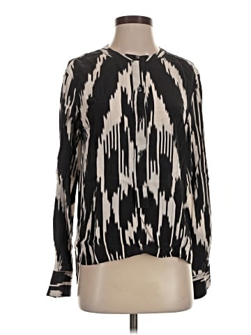 Theory Long Sleeve Silk Top (view 1)